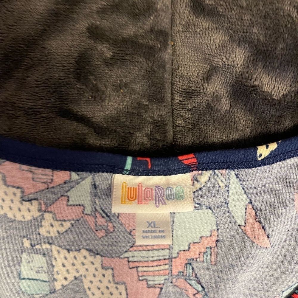 LuLaRoe Abstract Geometric Dress - Blue and Pink - Picture 2 of 2